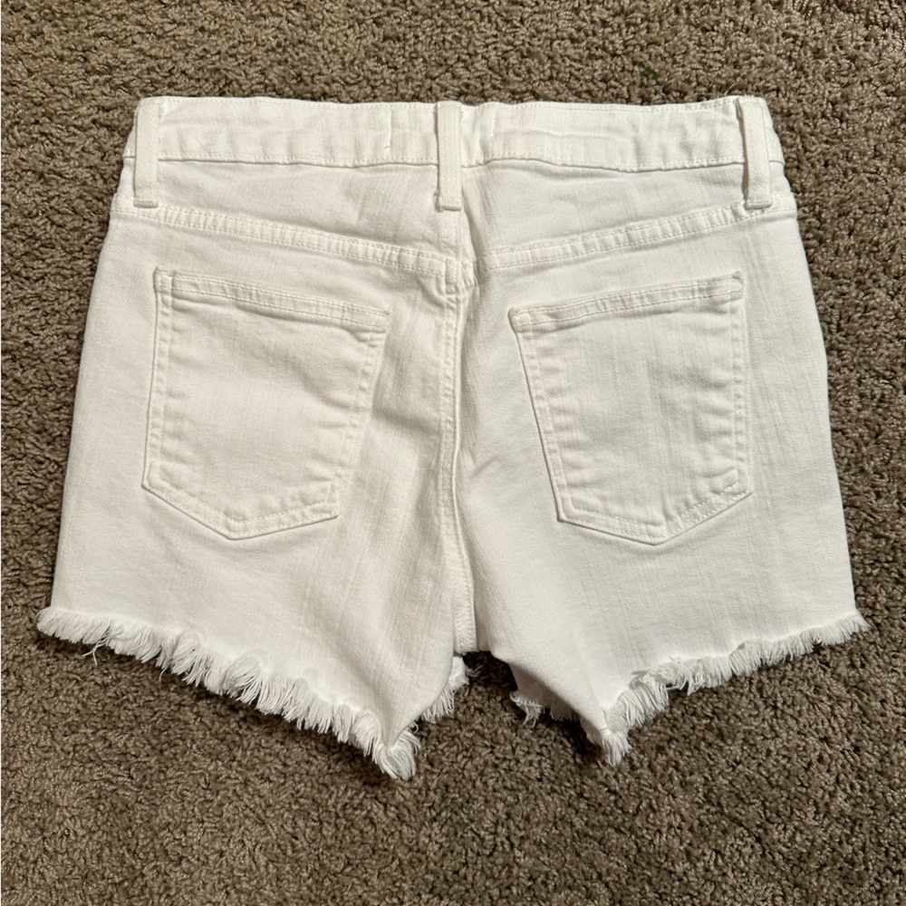 Just USA Women's Frayed Hem White Denim Shorts - Picture 5 of 5
